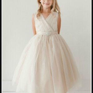 Satin Tulle Flower Girl Party Pageant Bridesmaid Graduation Dress Bow Size 10‎